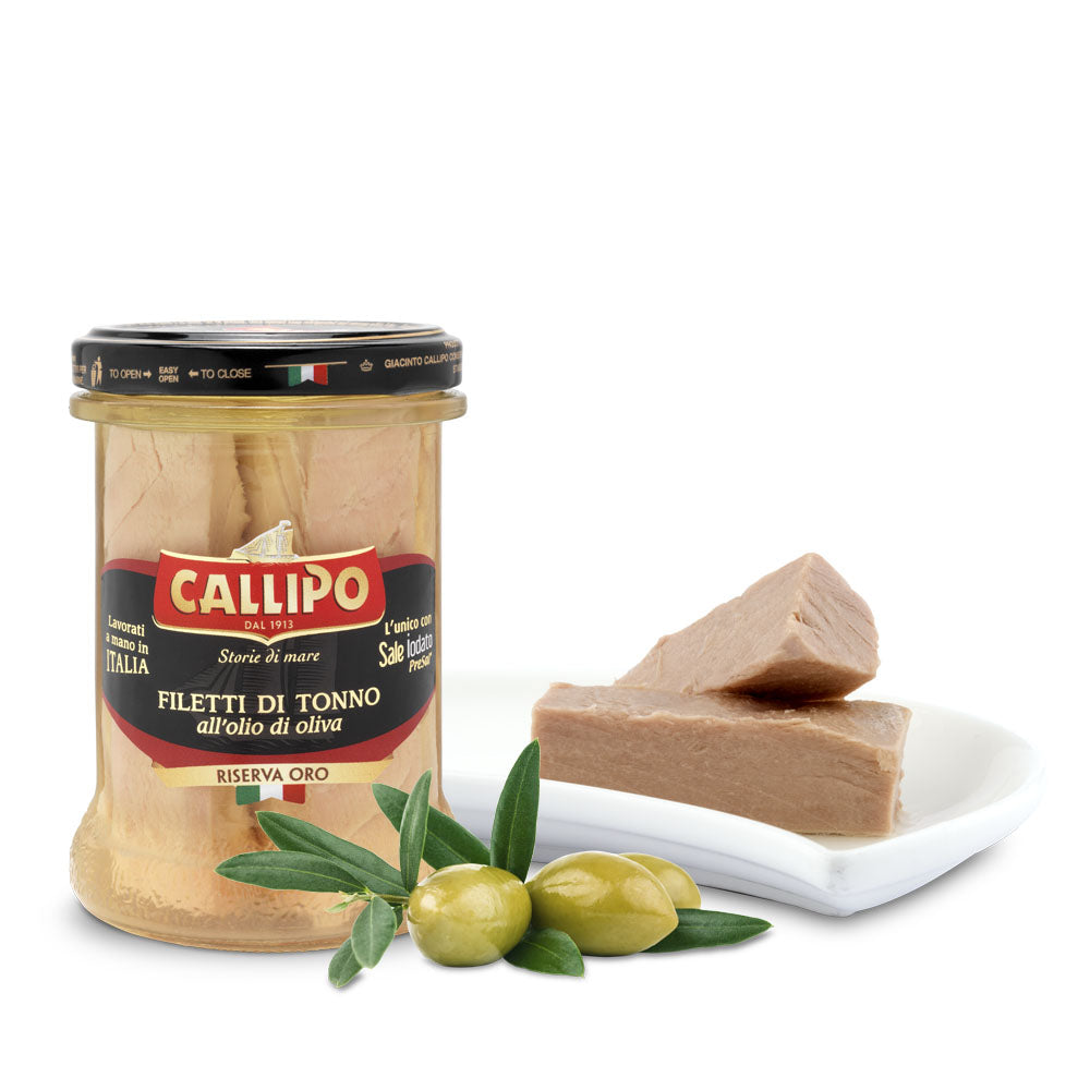 Filets de thon Callipo Riserva Oro 200g à l'huile d'olive en verre