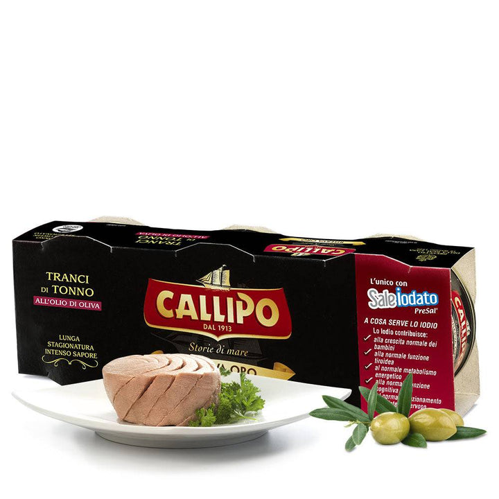 Tonno Callipo Riserva Oro 3×80 g – Boîte d'Huile d'Olive