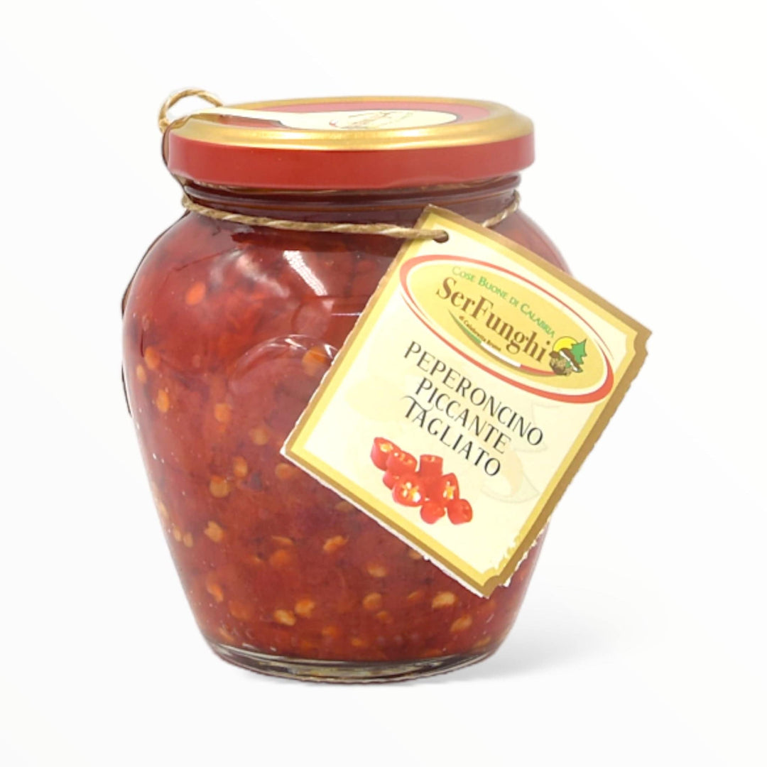 Spicy Calabrian chilli pepper cut in oil